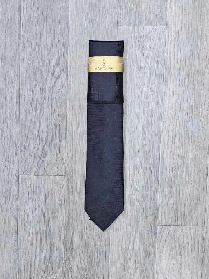 Santare Deep Purple Textured Tie & Pocket Square Set