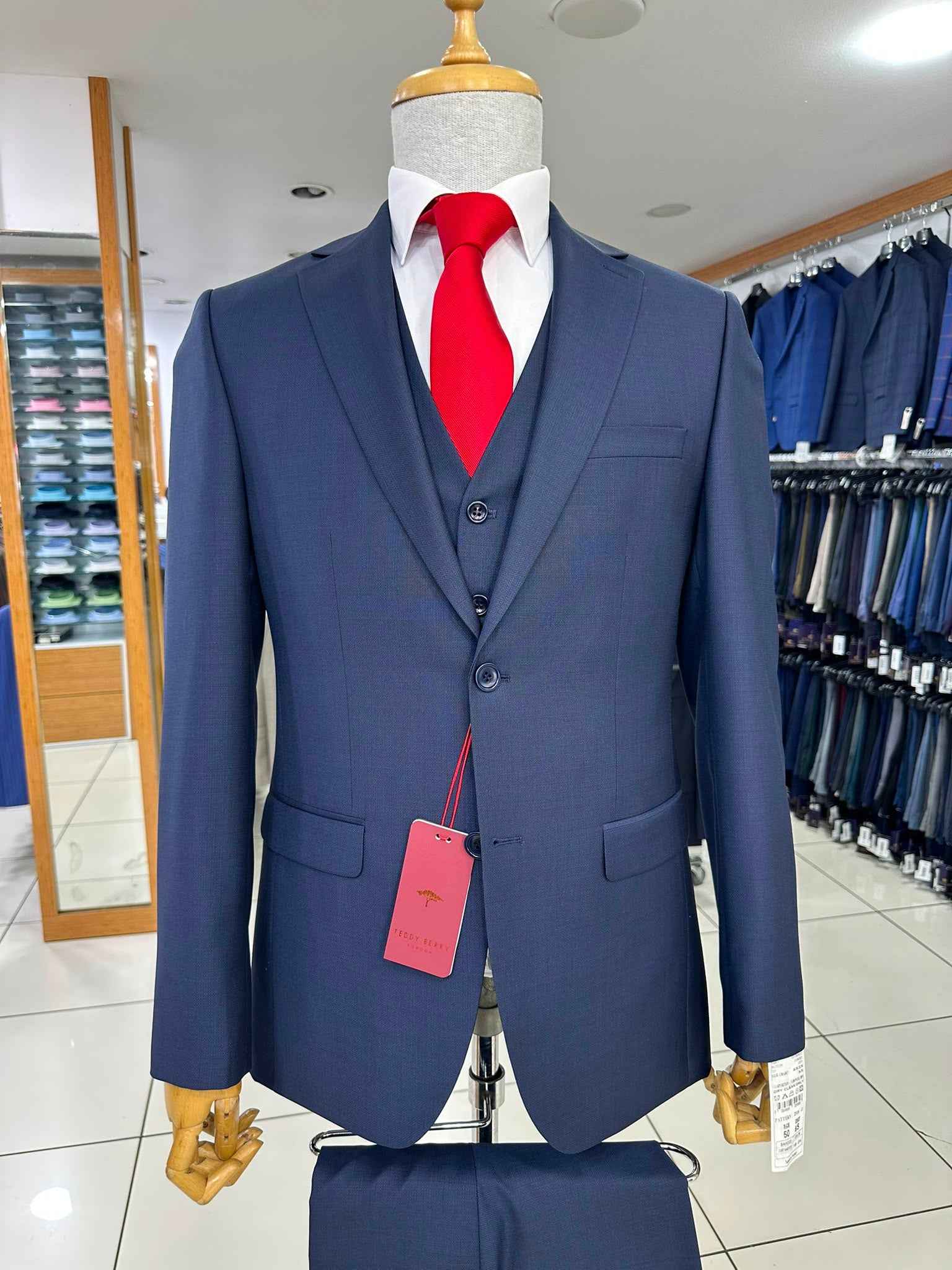 Teddy Berry London Navy Blue 3-Piece Suit (On Order)