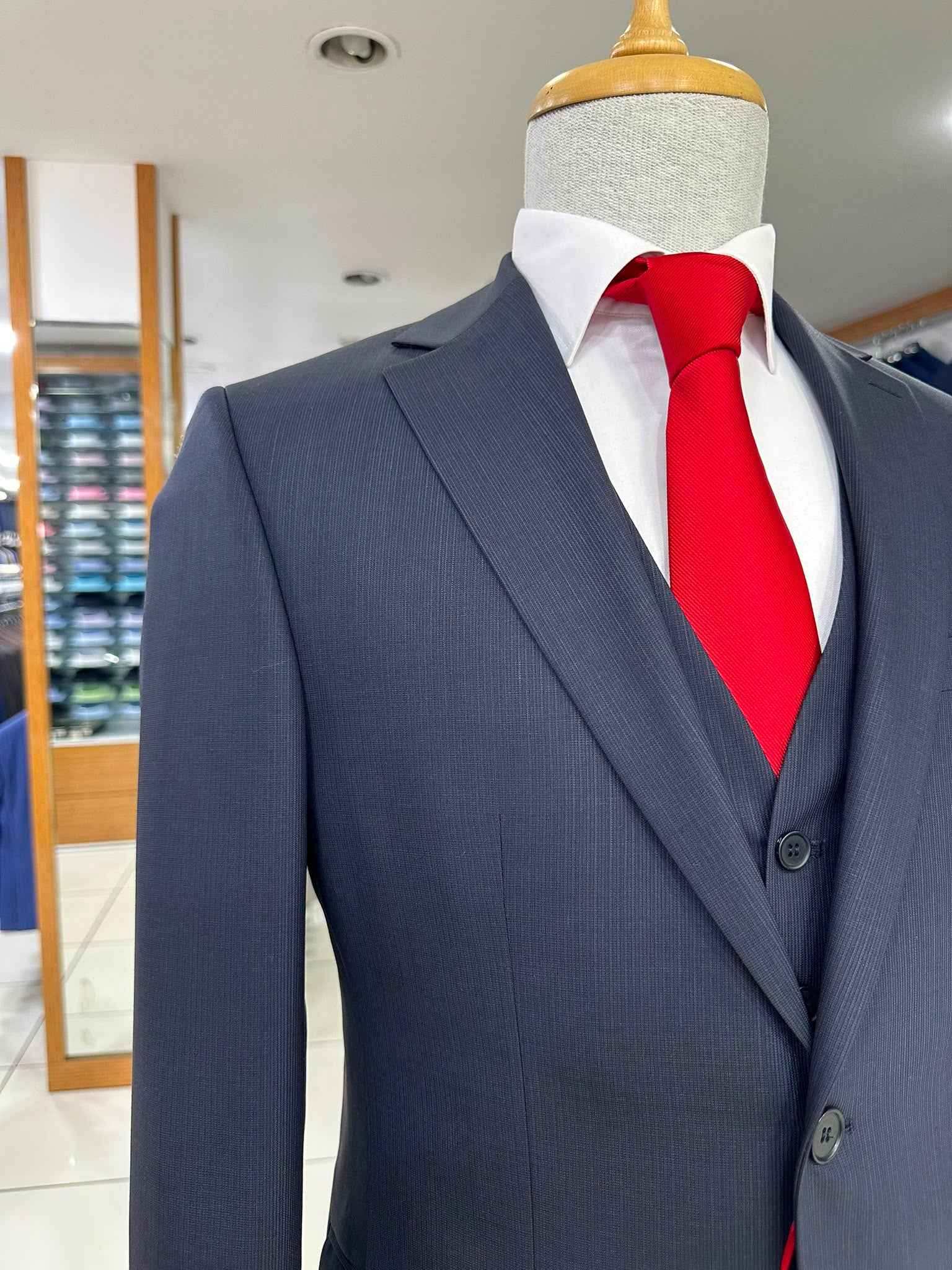 Teddy Berry London Dark Navy Pinstripe 3-Piece Suit (On Order)