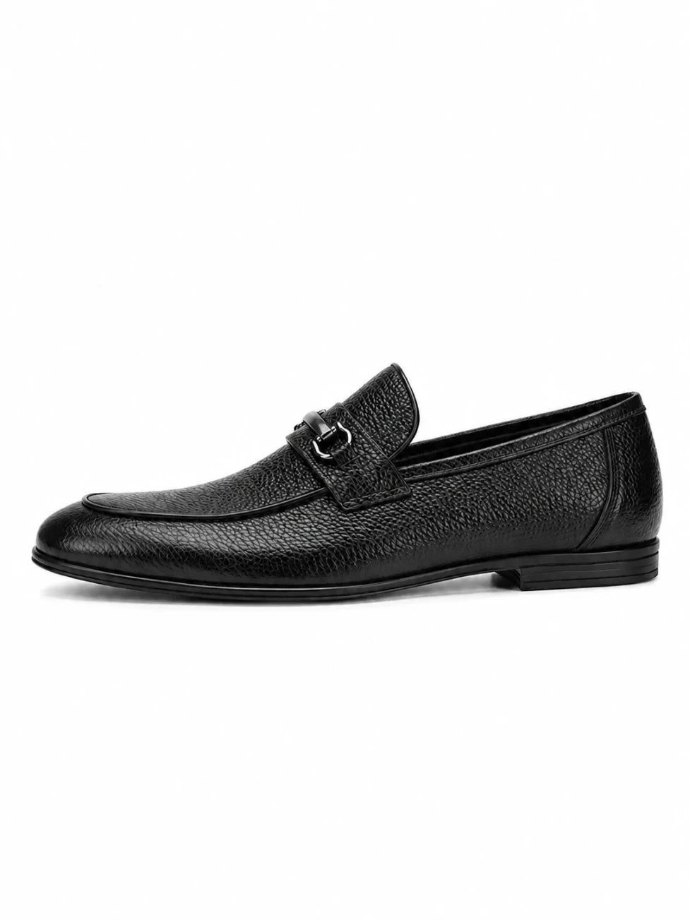 black horsebit loafer  on a white background