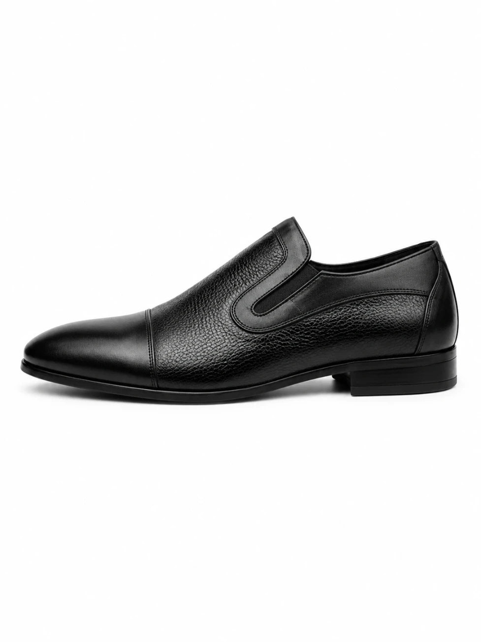 black moccasin on a white background