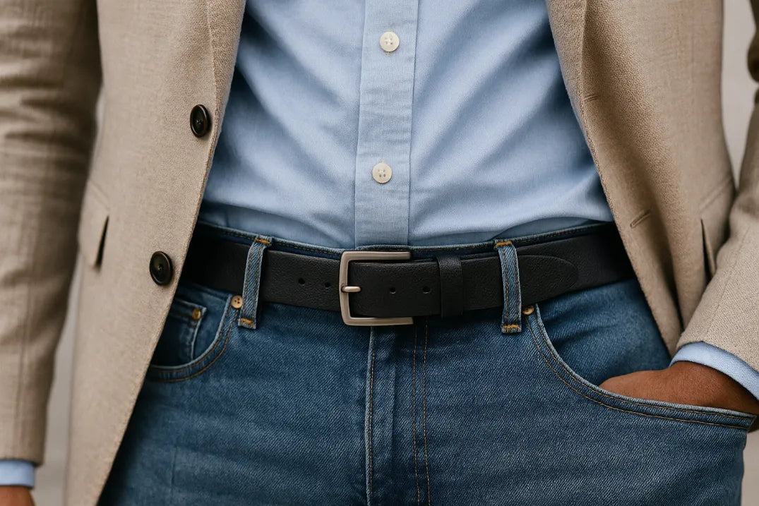 Infynite Casual Leather Belt – Black & Coffee Brown - Infynite