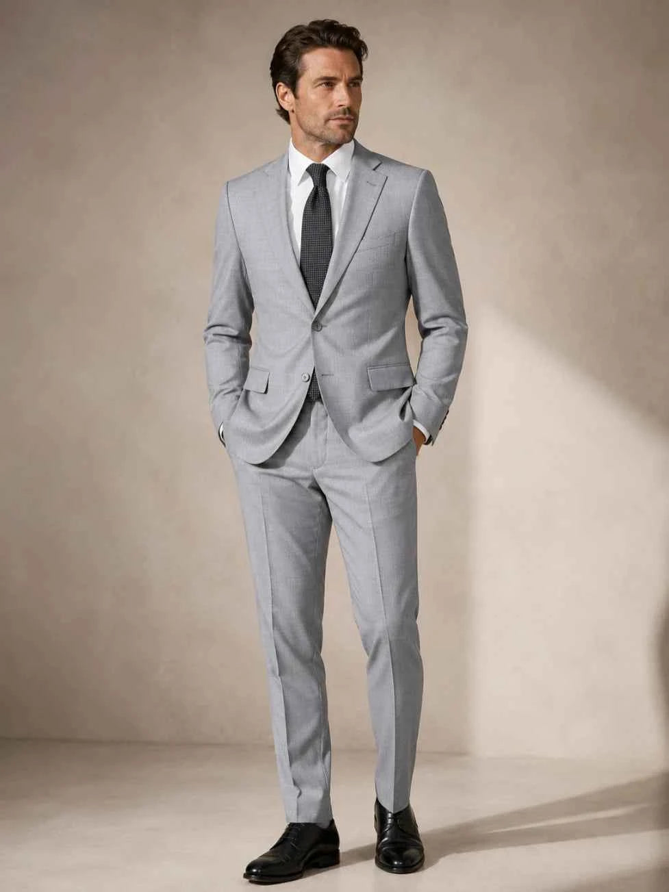 Light Grey Two-Piece Men’s Suit