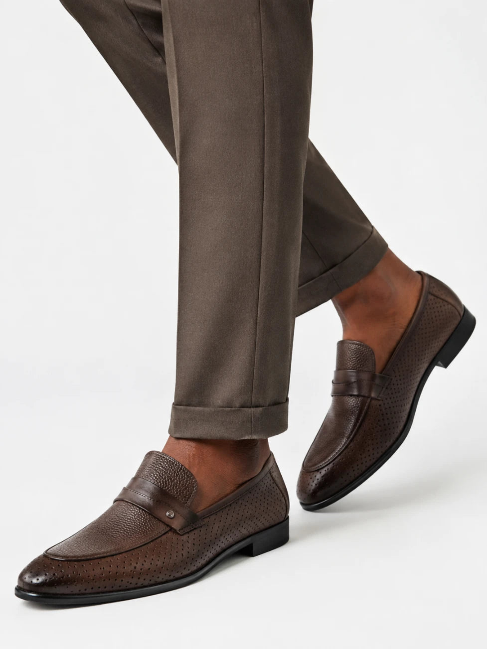 Infynite Milano Perforated Loafers – premium men's menswear > shoes > loafers – view 4