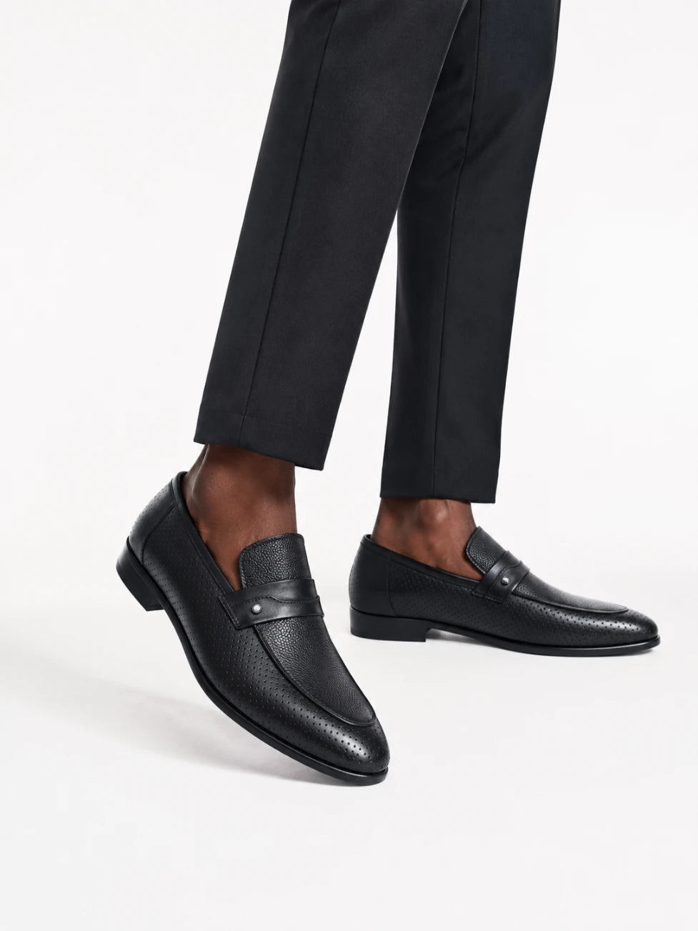 Infynite Milano Perforated Loafers – premium men's menswear > shoes > loafers – view 3
