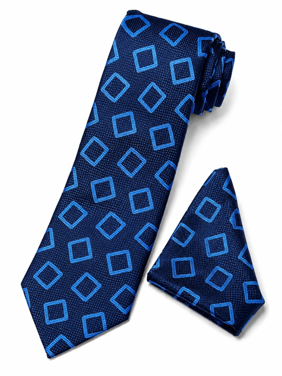 Infynite Modern Square Tie Set – Navy, Green, Black & Blue Variants – premium men's menswear > accessories > ties – view 5