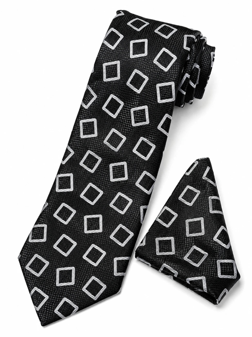Infynite Modern Square Tie Set – Navy, Green, Black & Blue Variants – premium men's menswear > accessories > ties – view 9