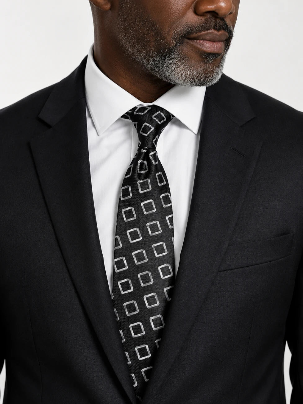 Infynite Modern Square Tie Set – Navy, Green, Black & Blue Variants – premium men's menswear > accessories > ties – view 4