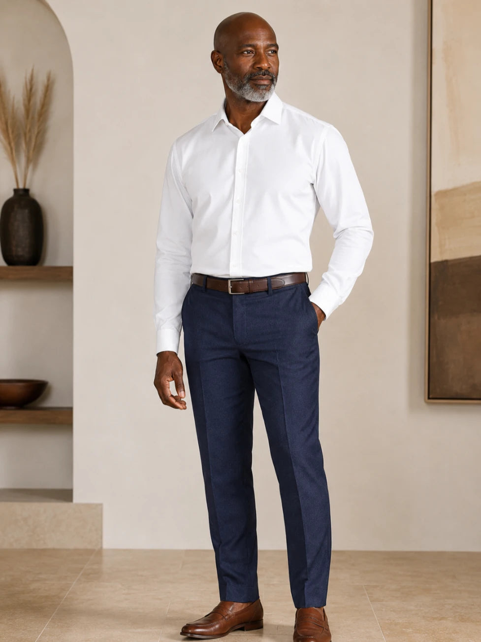 Infynite Oxford Slim-Fit Chinos – premium men's menswear > shirts – view 2