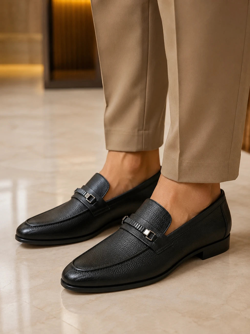 Infynite Pebble-Grain Leather Loafers – premium men's menswear > shoes > loafers – view 2