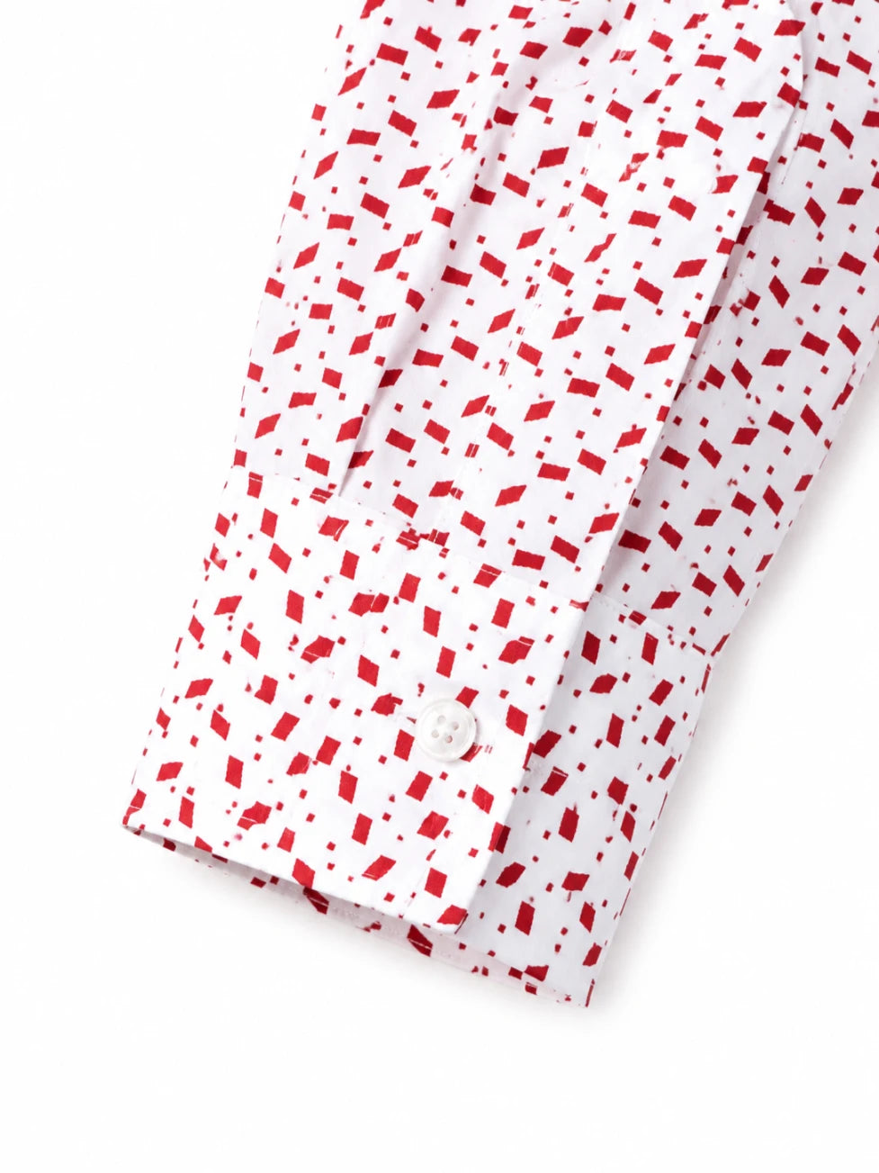 Infynite Red & White Geometric Print Shirt – premium men's menswear > shirts – view 3