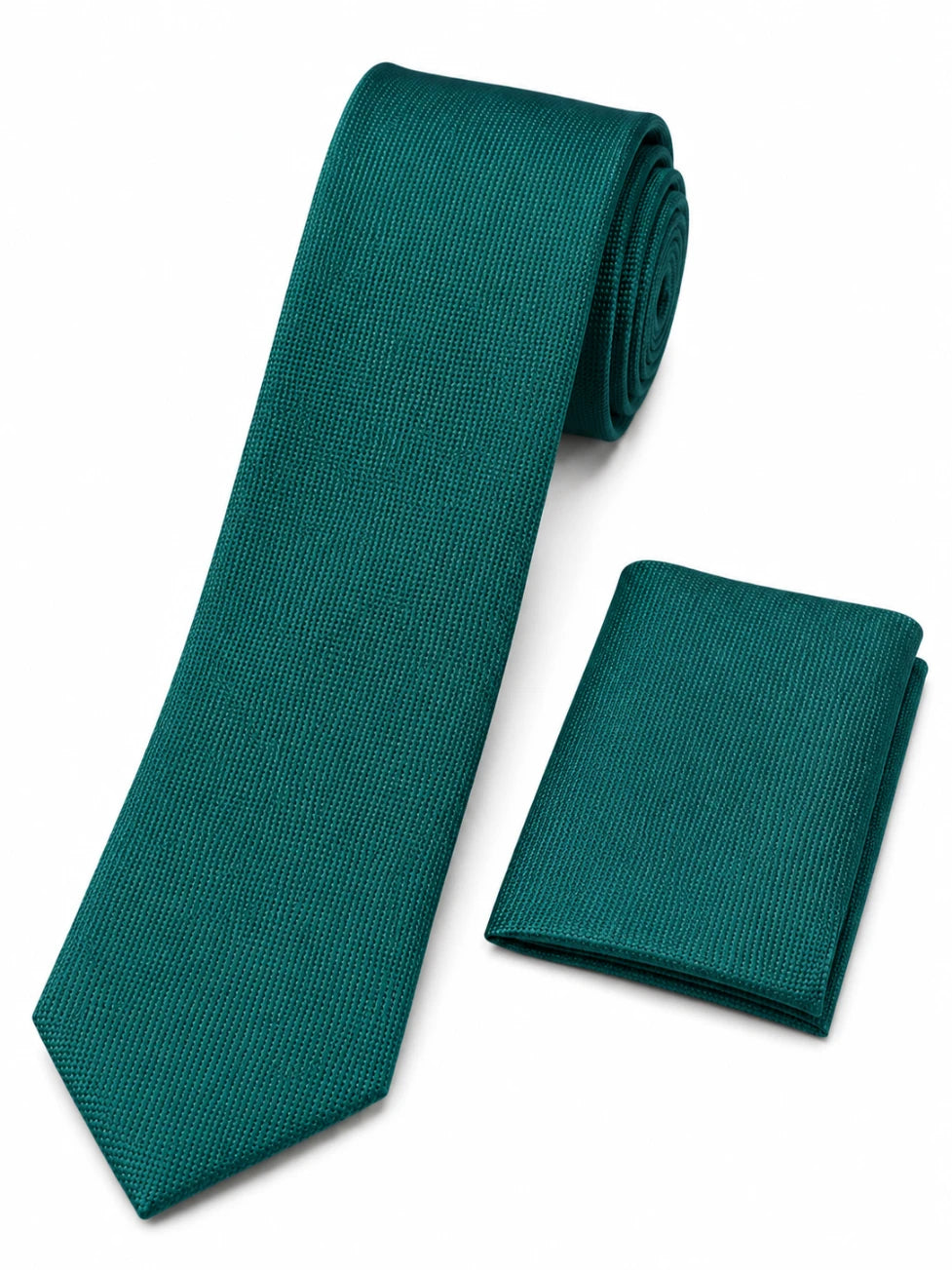 Infynite Santare Emerald Green Textured Tie & Pocket Square Set – premium men's menswear > accessories > ties