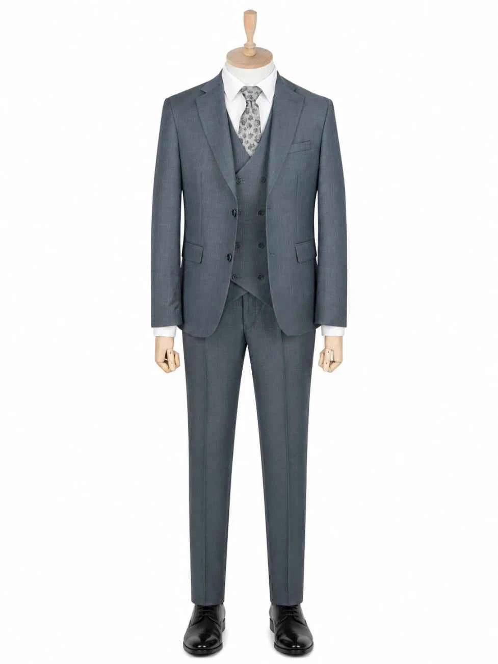 Slate Grey Three-Piece Men’s Suit