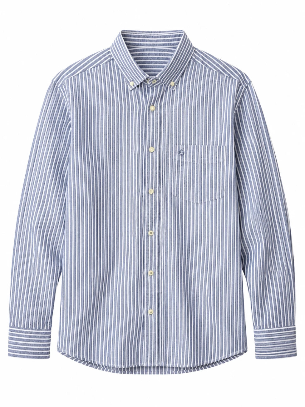 Infynite Slim Fit Navy Blue Striped Linen Shirt – premium men's menswear > shirts