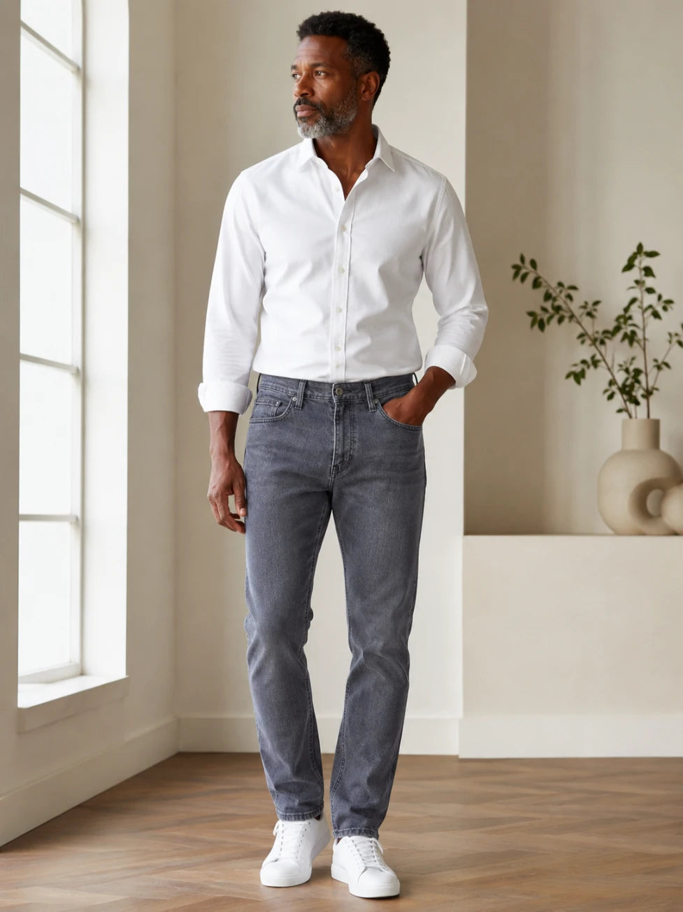 Infynite Titan Dark Wash Slim-Fit Jeans – premium men's menswear > pants > jeans – view 2