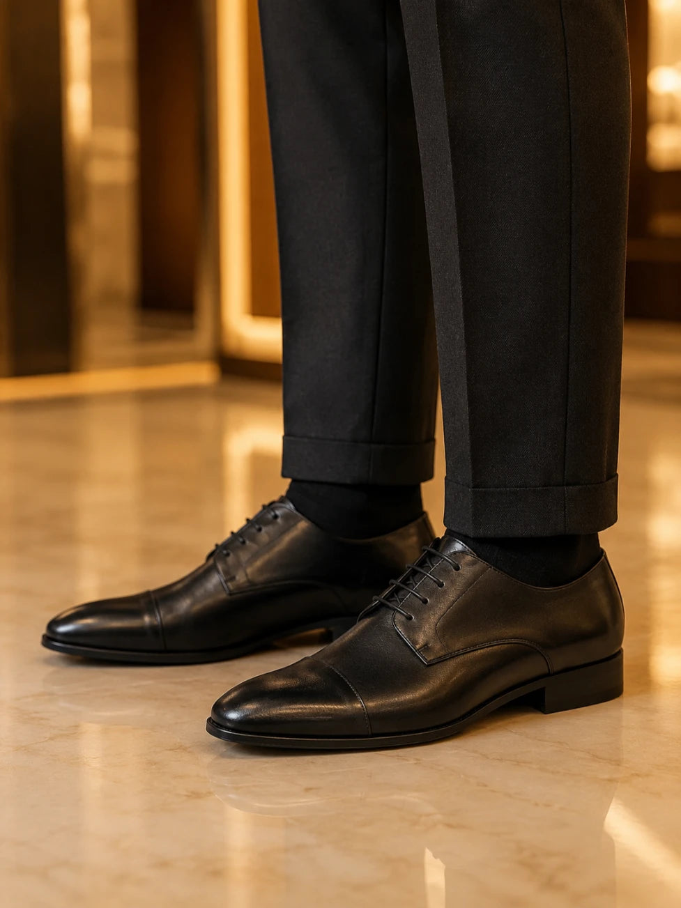 Infynite Toe Cap Derby Shoes – premium men's menswear – view 4