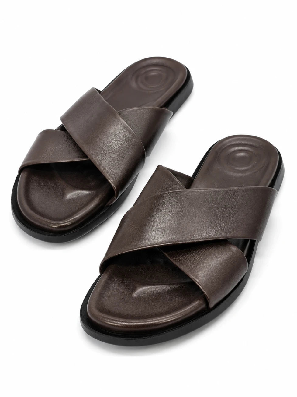 Infynite Verona Cross-Strap Leather Slides – premium men's menswear – view 3