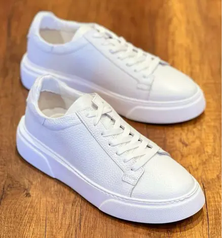 Infynite All-White Premium Leather Sneakers